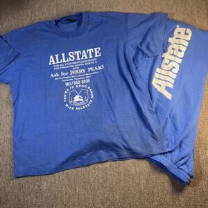 Vintage 90s Allstate Insurance Bundle T-shirt Sweatpants Blue Single Stitch XL